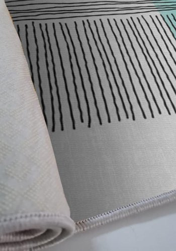 TEPPI ALHO gulvtppe, m. mnster, rektangulr - multifarvet polyester (160x230)