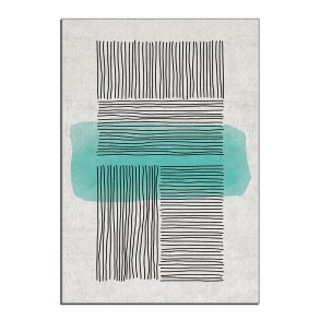 TEPPI ALHO gulvtppe, m. mnster, rektangulr - multifarvet polyester (160x230)