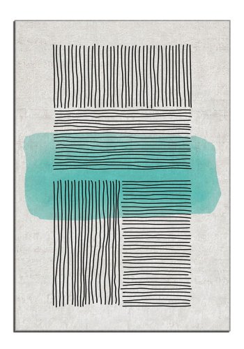 TEPPI ALHO gulvtppe, m. mnster, rektangulr - multifarvet polyester (160x230)