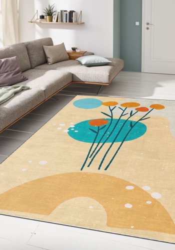 TEPPI ALHO gulvtppe, m. mnster, rektangulr - multifarvet polyester (160x230)