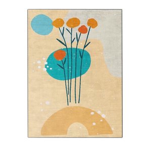 TEPPI ALHO gulvtppe, m. mnster, rektangulr - multifarvet polyester (160x230)