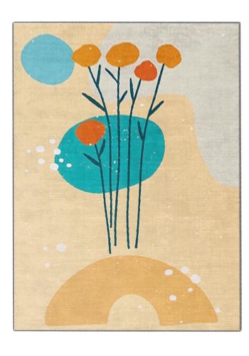 TEPPI ALHO gulvtppe, m. mnster, rektangulr - multifarvet polyester (160x230)