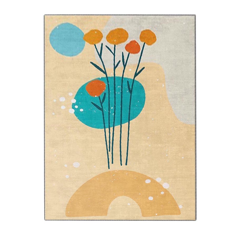 TEPPI ALHO gulvtppe, m. mnster, rektangulr - multifarvet polyester (160x230)