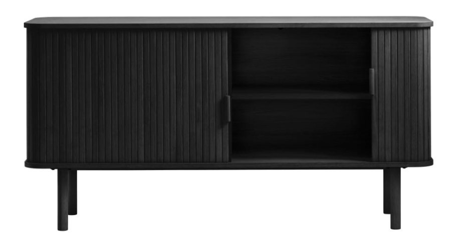 Cavo sknk, m. 2 skydelger og 2 hylder - sort egetr (160x45)