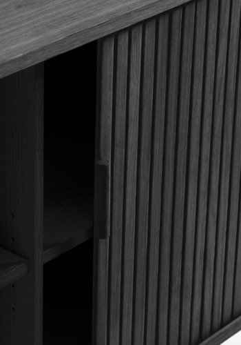 Cavo sknk, m. 2 skydelger og 2 hylder - sort egetr (160x45)