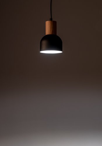 TK Cairo loftlampe - natur tr og sort metal