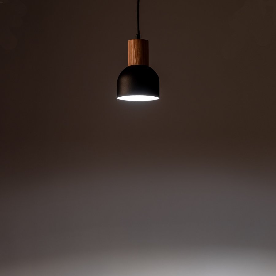 TK Cairo loftlampe - natur tr og sort metal