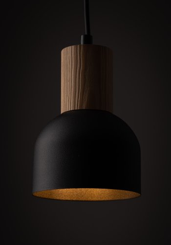 TK Cairo loftlampe - natur tr og sort metal