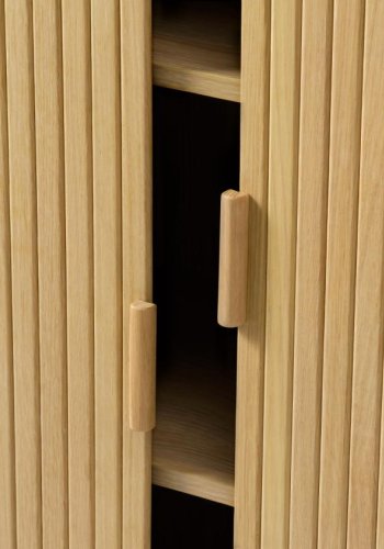 Cavo skab, m. 2 skydelger og 2 hylder - natur egetr