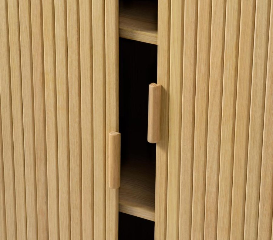 Cavo skab, m. 2 skydelger og 2 hylder - natur egetr