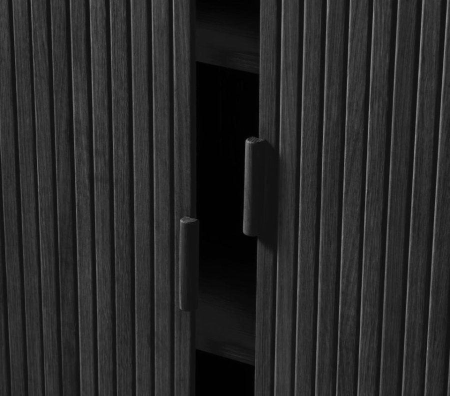 Cavo skab, m. 2 skydelger og 2 hylder - sort egetr