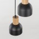 TK Cairo loftlampe, m. 3 skrme - natur tr og sort metal