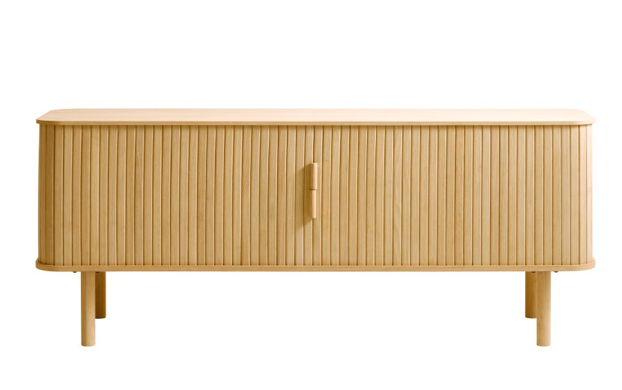 Cavo TV-bord, m. 2 skydelger og 2 hylder - natur egetr (160x40)