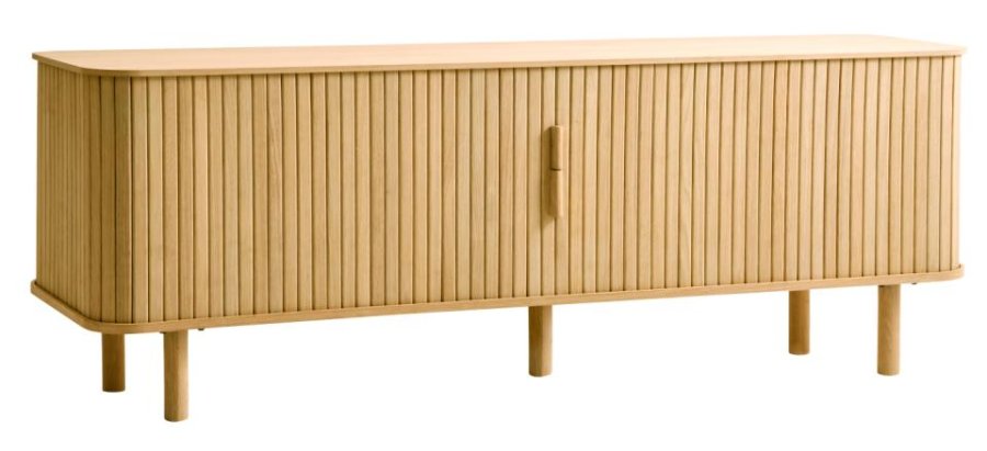 Cavo TV-bord, m. 2 skydelger og 2 hylder - natur egetr (160x40)