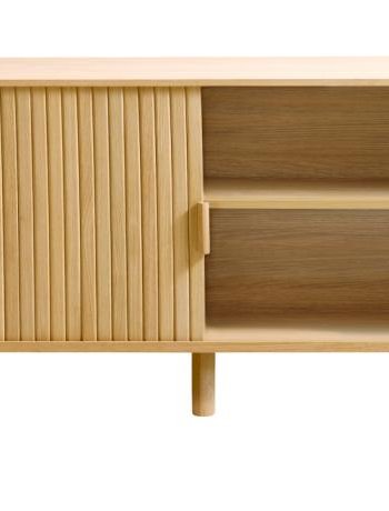 Cavo TV-bord, m. 2 skydelger og 2 hylder - natur egetr (160x40)