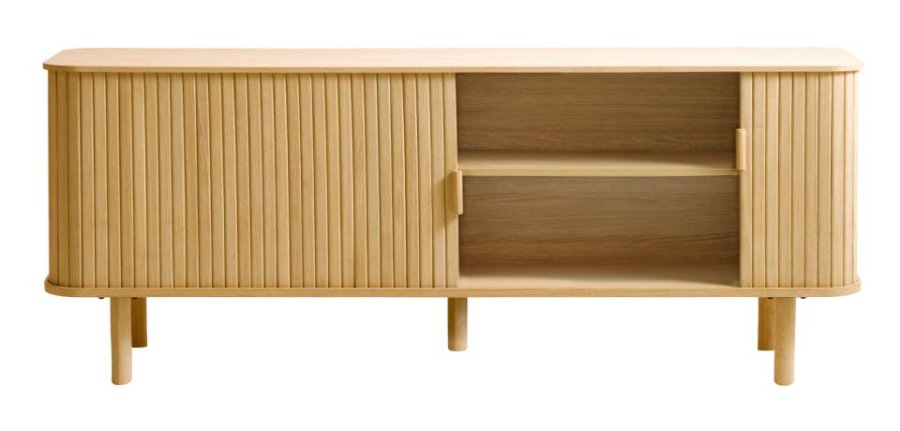 Cavo TV-bord, m. 2 skydelger og 2 hylder - natur egetr (160x40)