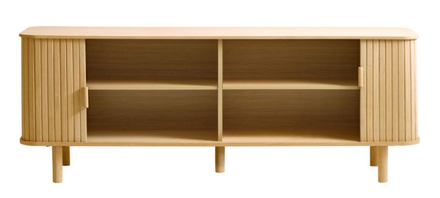 Cavo TV-bord, m. 2 skydelger og 2 hylder - natur egetr (160x40)