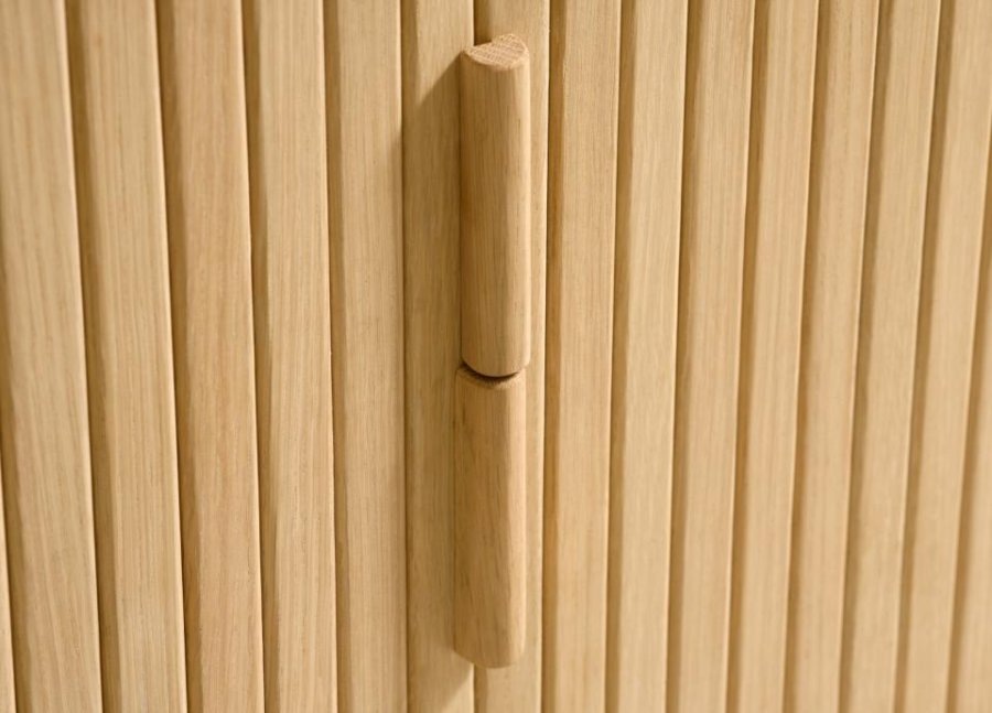 Cavo TV-bord, m. 2 skydelger og 2 hylder - natur egetr (160x40)