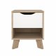 TVILUM Ikast Natbord 1 skuffe, Jackson Hickory / Hvid, 40,2 x 39,8 x 47,4 cm