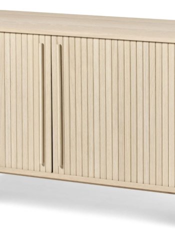 Meta sknk, m. 2 skydelger og 2 hylder, oval - hvidpigmenteret eg