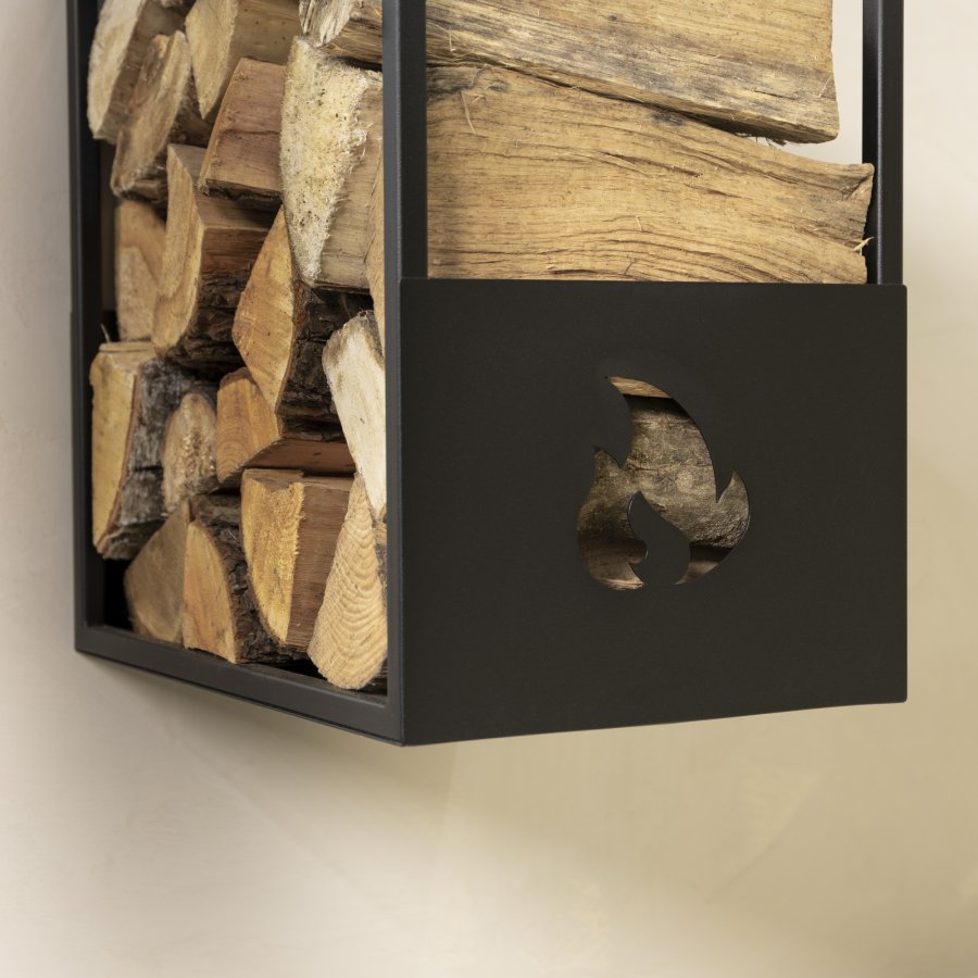 SPINDER DESIGN Lumber Locker M, opbevaring til brnde - sort stl