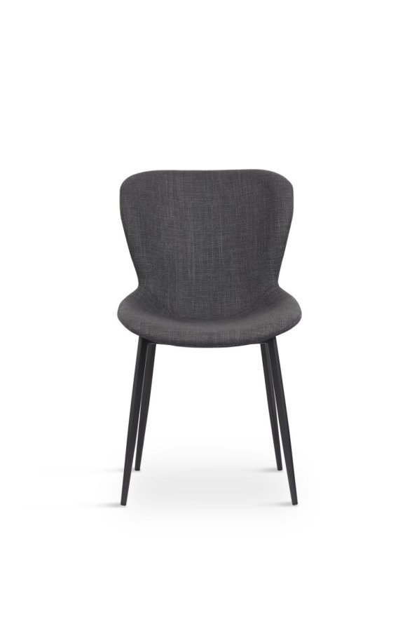 Ross spisebordsstol - mrkegr stof og sorte ben