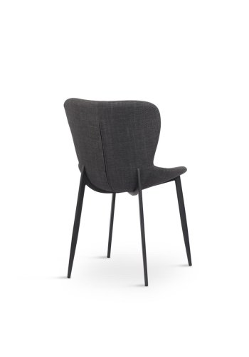 Ross spisebordsstol - mrkegr stof og sorte ben