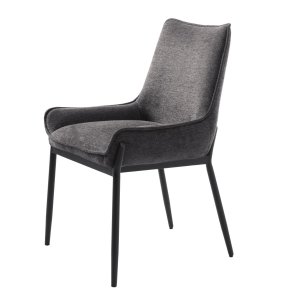 Calgary spisebordsstol - mrkegr stof og sorte ben