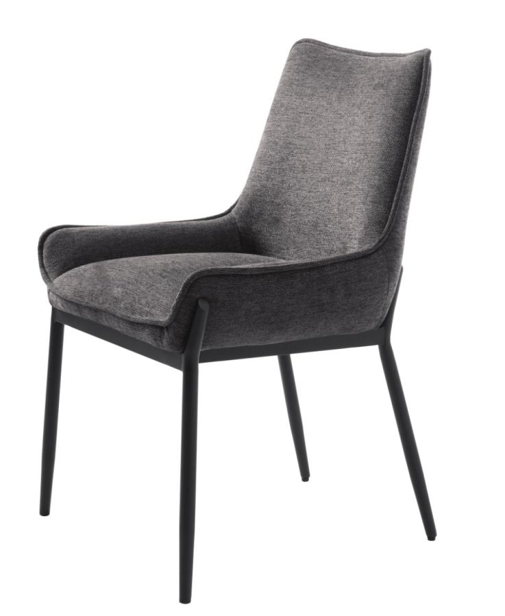 Calgary spisebordsstol - mrkegr stof og sorte ben