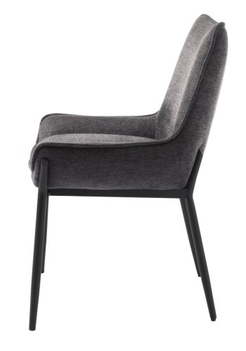 Calgary spisebordsstol - mrkegr stof og sorte ben