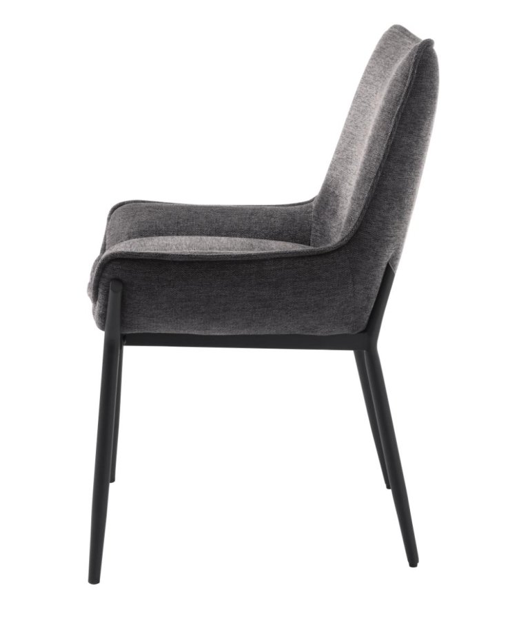 Calgary spisebordsstol - mrkegr stof og sorte ben