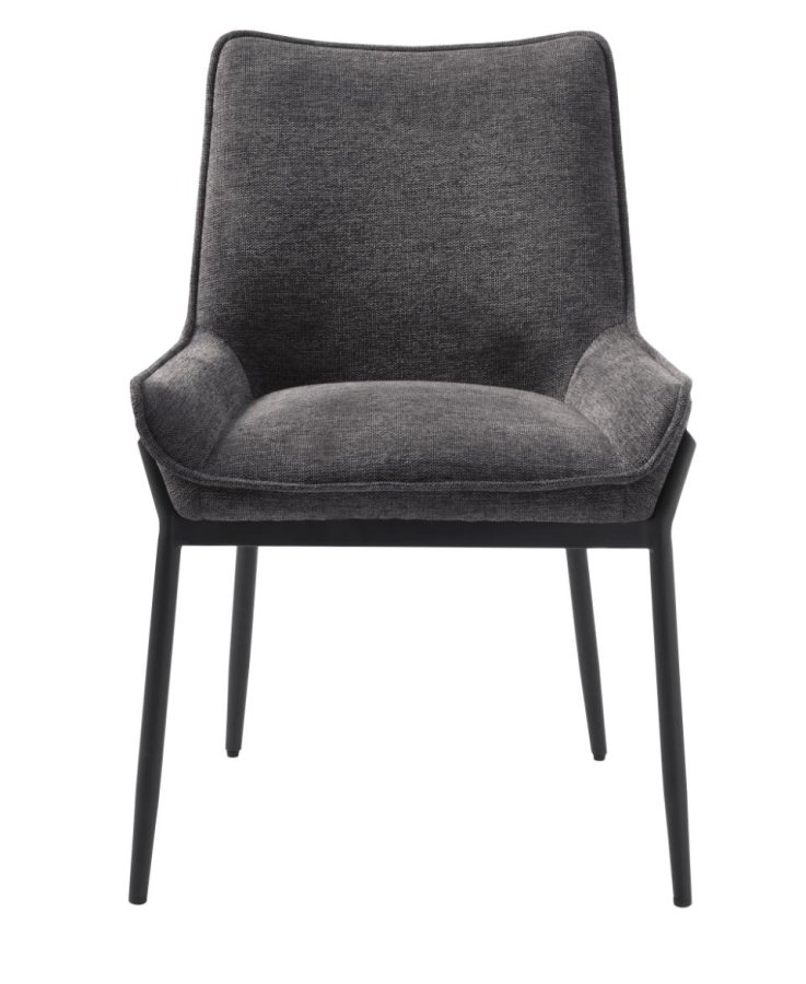 Calgary spisebordsstol - mrkegr stof og sorte ben
