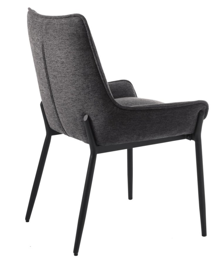 Calgary spisebordsstol - mrkegr stof og sorte ben