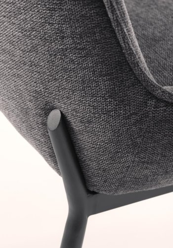 Calgary spisebordsstol - mrkegr stof og sorte ben