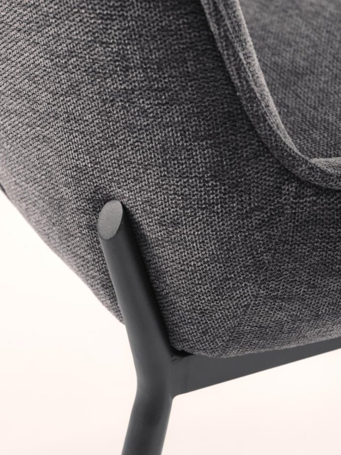 Calgary spisebordsstol - mrkegr stof og sorte ben