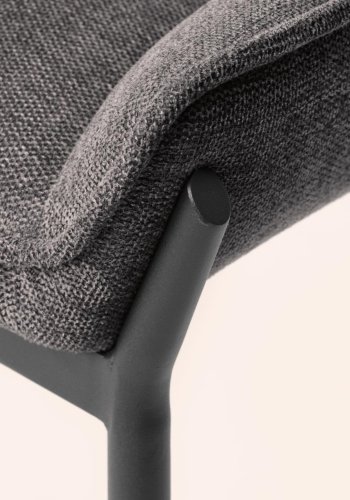 Calgary spisebordsstol - mrkegr stof og sorte ben