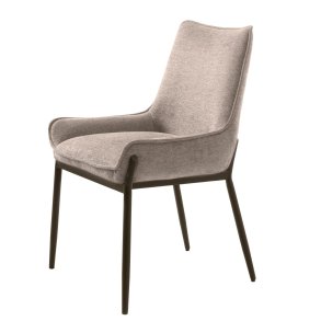 Calgary spisebordsstol - sand stof og sorte ben