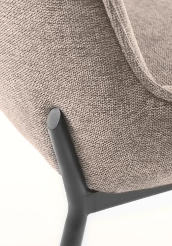 Calgary spisebordsstol - sand stof og sorte ben