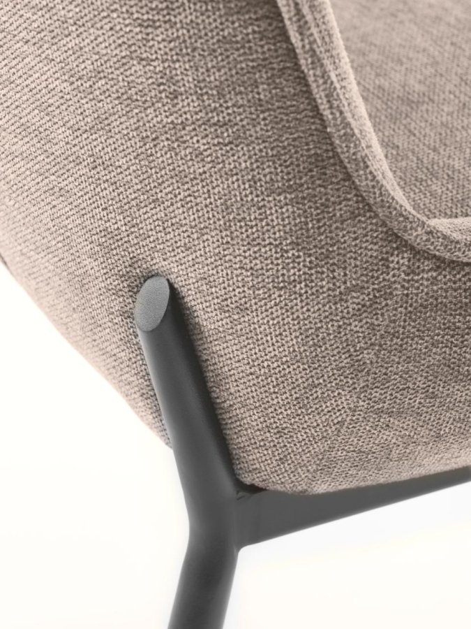 Calgary spisebordsstol - sand stof og sorte ben
