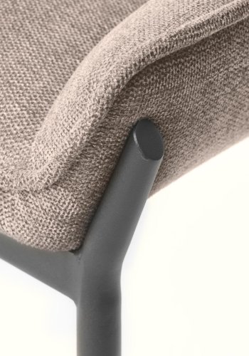 Calgary spisebordsstol - sand stof og sorte ben