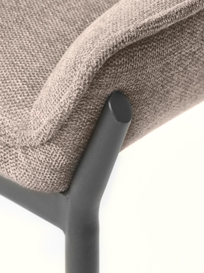 Calgary spisebordsstol - sand stof og sorte ben