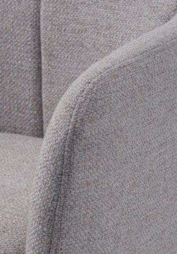 Manning hvilestol og fodskammel, m. armln - natur stof og sorte ben