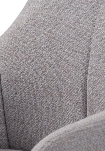 Manning hvilestol og fodskammel, m. armln - natur stof og sorte ben