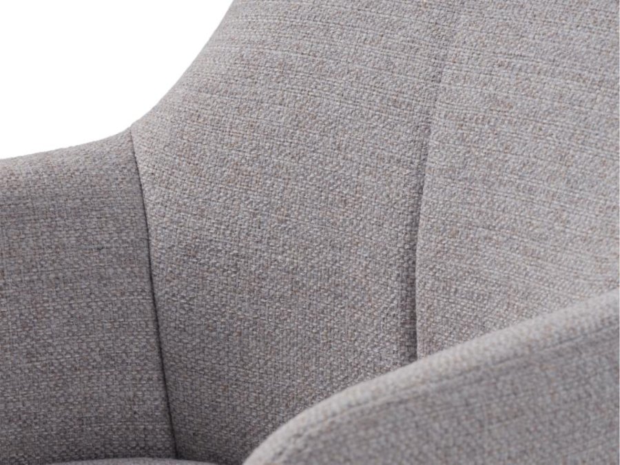 Manning hvilestol og fodskammel, m. armln - natur stof og sorte ben