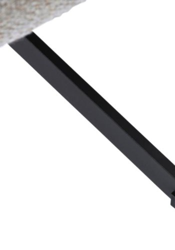 Manning hvilestol og fodskammel, m. armln - natur stof og sorte ben