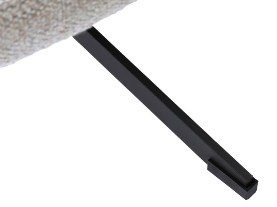 Manning hvilestol og fodskammel, m. armln - natur stof og sorte ben