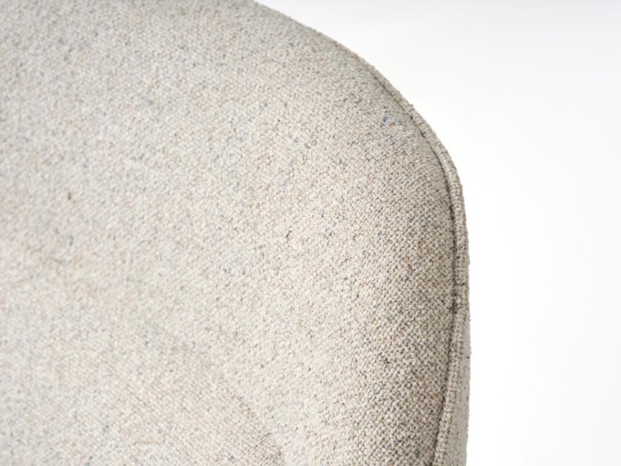 Lynn drejestol, m. armln - offwhite melange polyester og sorte ben