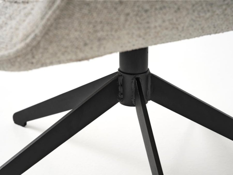 Lynn drejestol, m. armln - offwhite melange polyester og sorte ben