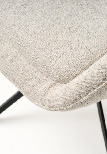 Lynn drejestol, m. armln - offwhite melange polyester og sorte ben
