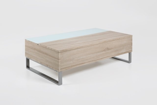 ACT NORDIC Azalea sofabord - natur/hvid tr, m. plads til opbevaring